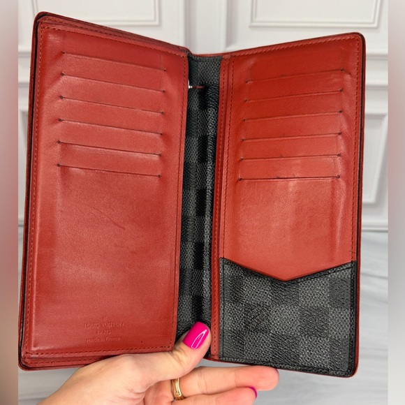 Louis Vuitton Damier Graphite Brazza Long Wallet | Red Interior | Full Inclusion - Picture 9 of 15